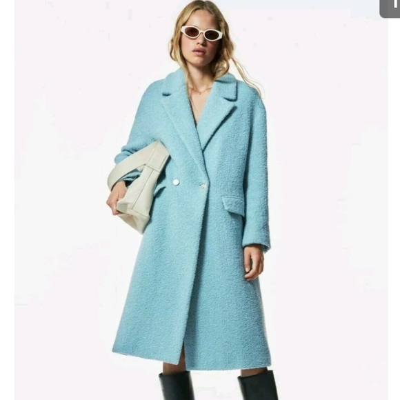 Zara Wool Coat -Limited edition Sky Blue 8357-477 . Bloggers Favorit - Picture 2 of 16